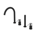 ULTRAMIX 4-otworowa bateria wannowa na brzeg wanny, czarny mat/chrom