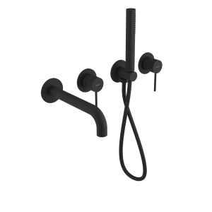 ULTRASAN bateria wannowa podtynkowa, kompletna, 2 wyjścia, czarny mat