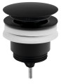 Odpływ umywalkowy 5/4”, Click-Clack, duży korek, 10-45mm, czarny mat