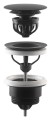 Odpływ umywalkowy 5/4”, Click-Clack, duży korek, 10-45mm, czarny mat