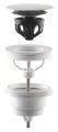 Odpływ umywalkowy 5/4”, Click-Clack, duży korek, 10-45mm, biały mat