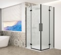 TRINITY BLACK kabina prysznicowa 1000x1000mm, wejście z rogu, szkło matowe