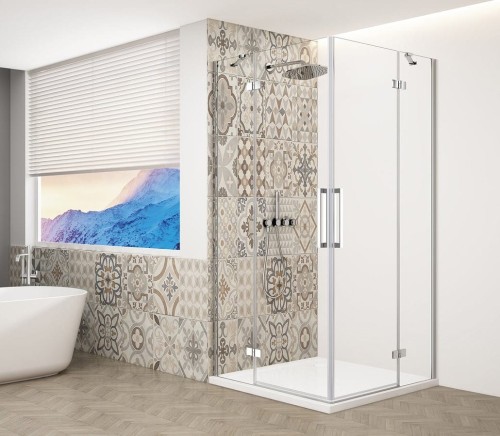 TRINITY CHROME kabina prysznicowa 1000x800mm, wejście z rogu, szkło czyste