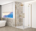 TRINITY GOLD MATT kabina prysznicowa 800x800mm, wejście z rogu, szkło czyste