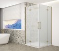 TRINITY GOLD MATT kabina prysznicowa 900x800mm, wejście z rogu, szkło matowe