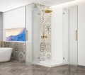 TRINITY GOLD MATT kabina prysznicowa 900x800mm, wejście z rogu, szkło matowe