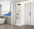 TRINITY BLACK kabina prysznicowa 1000x900mm, wejście z rogu, szkło matowe