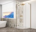TRINITY GOLD MATT kabina prysznicowa półokrągła 900x900mm, szkło czyste, lewa