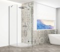 TRINITY CHROME kabina prysznicowa półokrągła 900x900mm, szkło czyste, prawa