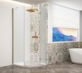 TRINITY GOLD MATT kabina prysznicowa półokrągła 900x900mm, szkło matowe, prawa