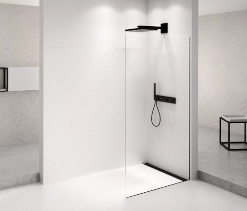 ARCHITEX BLACK MATT walk-in, 1362 mm, szkło czyste