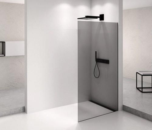 ARCHITEX BLACK MATT walk-in, 1262 mm, szkło dymione