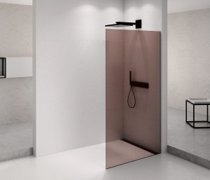 ARCHITEX BLACK MATT walk-in, 962 mm, szkło Marron