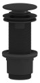 Odpływ umywalkowy 5/4”, klik-klak, duży korek, 10-80mm, ABS/czarny mat