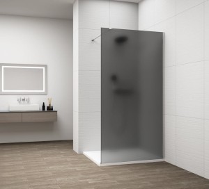 ESCA CHROME jednoczęściowa kabina przysznicowa Walk-In, montaż przy ścianie, szkło mat dymione, 1000 mm