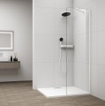 ESCA WHITE MATT jednoczęściowa kabina przysznicowa Walk-In, montaż przy ścianie, szkło czyste, 500 mm