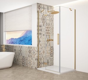 TRINITY GOLD MATT kabina prysznicowa 800x1000mm, szkło czyste, lewe