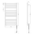 REDONDO elektryczna suszarka na ręczniki, okrągła, 630x1160 mm, 130 W, czarny