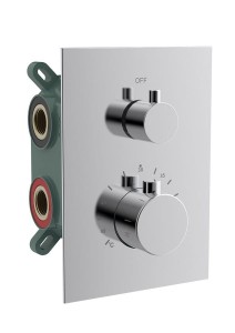 KIMURA bateria podtynkowa termostatyczna, 2 wyjścia, box podtynkowy, chrom