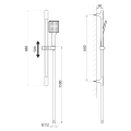 Zestaw prysznicowy, przesuwny uchwyt 680mm, czarny mat