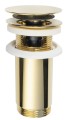 Korek umywalkowy 5/4“, klik-klak, duży grzybek, max 80mm, złoto