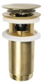 Korek umywalkowy 5/4“, klik-klak, duży grzybek, max 80mm, złoto mat