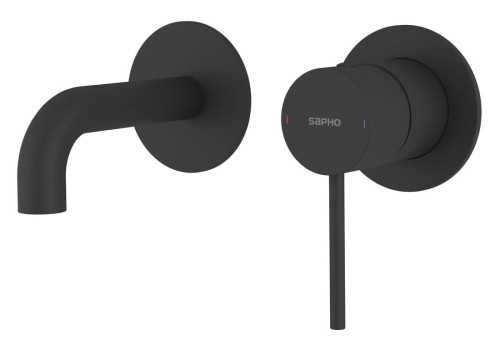 ULTRAMIX bateria podtynkowa umywalkowa 2-elementowea, główka 10cm, czarny mat