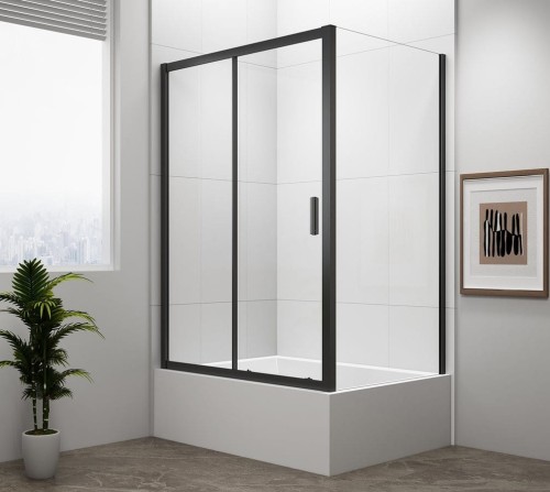 DEEP BLACK kabina prysznicowa 1100x750mm wariant L/P,szkło czyste