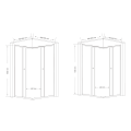 AGGA kabina prysznicowa 900x800mm, szkło czyste