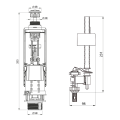 Mechanizm spłukujący z DUAL przyciskiem, napełnianie od dołu 1/2", chrom