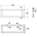 Wspornik 440x150x20mm, stal malowana, czarny mat