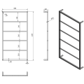SKA ścienny wieszak na ręczniki 600x1150x100mm, czarny mat