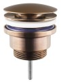 Odpływ umywalkowy 5/4”, klik-klak, duży korek, 10-55mm, miedź mat