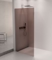 ARCHITEX zestaw do mocowania szkła podłoga-ściana-suft z listwą spadkową, 1615x2105mm, lewy, polerowany aluminium