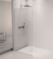 ARCHITEX zestaw do mocowania szkła podłoga-ściana-suft z listwą spadkową, 1615x2105mm, lewy, polerowany aluminium