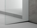 ARCHITEX zestaw do mocowania szkła podłoga-ściana z listwą spadkową, 1615x2105mm, lewy, czarny mat