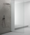 ARCHITEX zestaw do mocowania szkła podłoga-ściana-suft z listwą spadkową, 1615x2105mm, prawy, polerowany aluminium