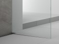 ARCHITEX zestaw do mocowania szkła podłoga-ściana-suft z listwą spadkową, 1615x2105mm, prawy, polerowany aluminium
