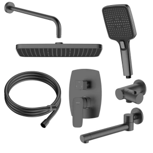 Zestaw prysznicowy podtynkowy trzyfunkcyjny - ANQA131431 gun metal mat