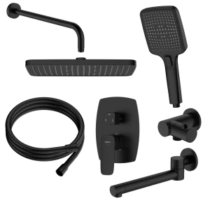 Zestaw prysznicowy podtynkowy trzyfunkcyjny - ANQA131331 czarny mat