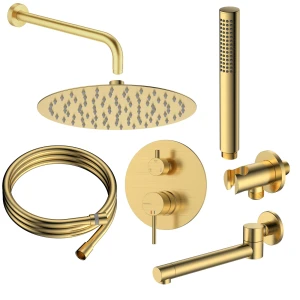 Zestaw prysznicowy podtynkowy trzyfunkcyjny - ANUL131221 złoto szczotkowane