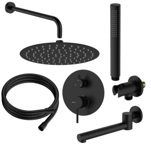 Zestaw prysznicowy podtynkowy trzyfunkcyjny - ANUL131321 czarnym mat