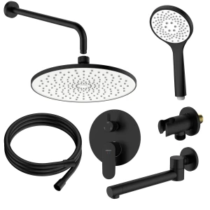 Zestaw prysznicowy podtynkowy trzyfunkcyjny - ANLU131331 czarny mat