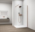ESCA COPPER MATT jednoczęściowa kabina przysznicowa Walk-In, montaż przy ścianie, szkło czyste, 800 mm
