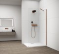 ESCA COPPER MATT jednoczęściowa kabina przysznicowa Walk-In, montaż przy ścianie, szkło czyste, 800 mm