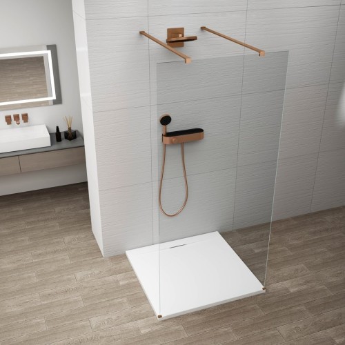 ESCA COPPER MATT jednoczęściowa kabina przysznicowa Walk-In, szkło czyste, 1200 mm