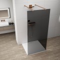ESCA COPPER MATT jednoczęściowa kabina przysznicowa Walk-In, szklo dymione, 1500 mm
