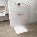 ESCA COPPER MATT jednoczęściowa kabina przysznicowa Walk-In, szklo Flute, 1300 mm