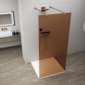 ESCA COPPER MATT jednoczęściowa kabina przysznicowa Walk-In, szklo Marron, 1100 mm