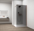 ESCA COPPER MATT jednoczęściowa kabina przysznicowa Walk-In, montaż przy ścianie, szkło mat dymione, 700 mm